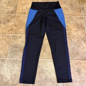 Aerie Chill Play Move High Waisted Colorblock Leggings Blue Womens Medium